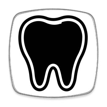 Tooth Symbol - Square fridge magnet - white - Front