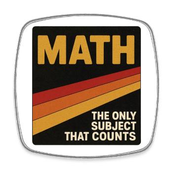 Vintage Math Counts Poster - Square fridge magnet - white - Front