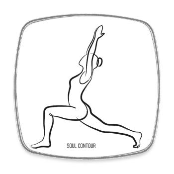 CONTOUR DE L’ÂME - Virabhadrasana - Magnet carré - blanc - Devant