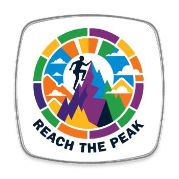 Colorful Summit Storm Mountaineer Climber Summit - Square fridge magnet - white - Front