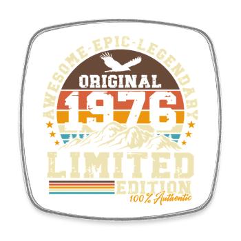 50th Birthday Gift 1976 Vintage Retro - Square fridge magnet - white - Front