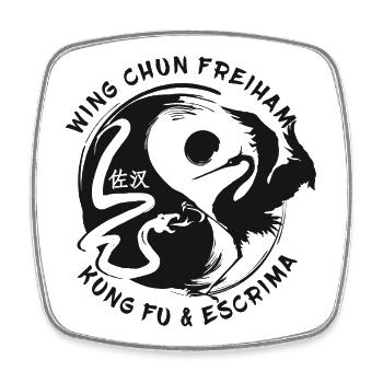 Wing Chun Kung-Fu - Viereckiger Kühlschrankmagnet - Weiß - Vorne