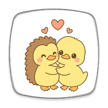 Duck Couple Valentine's Day - Square fridge magnet - white - Front