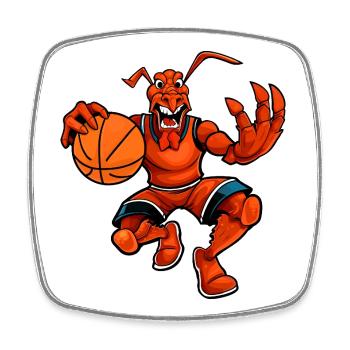 Hummer Basketball - Viereckiger Kühlschrankmagnet - Weiß - Vorne
