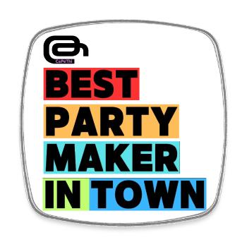 Bester Partymacher / Meilleur organisateur de fêtes en ville - Magnet carré - blanc - Devant