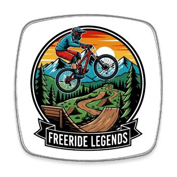 Freeride Legenden Mountainbike Enduro MTB Motiv - Viereckiger Kühlschrankmagnet - Weiß - Vorne
