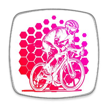 Klare Roadbike Botschaft - Viereckiger Kühlschrankmagnet - Weiß - Vorne