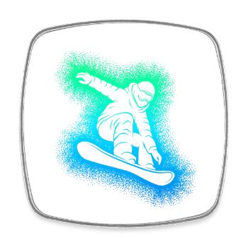 Snowboard Snowboarder Snowboarding - Viereckiger Kühlschrankmagnet - Weiß - Vorne
