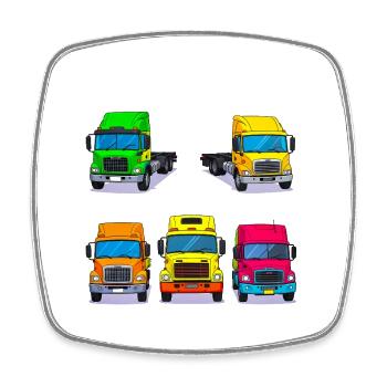 Vibrant Trucken Collection - Magnet carré - blanc - Devant