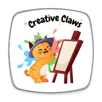 creative_claws - Viereckiger Kühlschrankmagnet - Weiß - Vorne