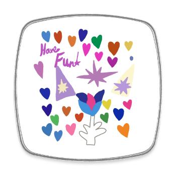 Colorful Hearts and Wand Whimsy - Square fridge magnet - white - Front