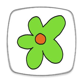 Lime Flower Pop Art - Square fridge magnet - white - Front