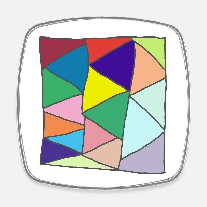 Geometric Glass Mosaic Burst - Square fridge magnet - white