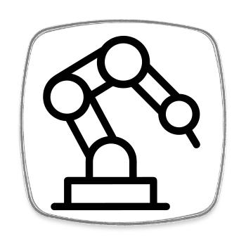 Roboterarm - Viereckiger Kühlschrankmagnet - Weiß - Vorne