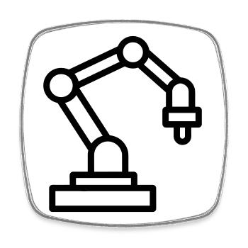 robotic arm - Square fridge magnet - white - Front