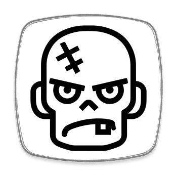 zombie - Square fridge magnet - white - Front