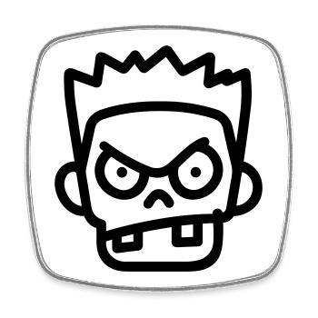 zombie - Square fridge magnet - white - Front