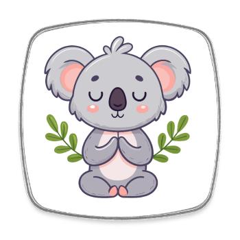 Koala Zen en Méditation - Magnet carré - blanc - Devant