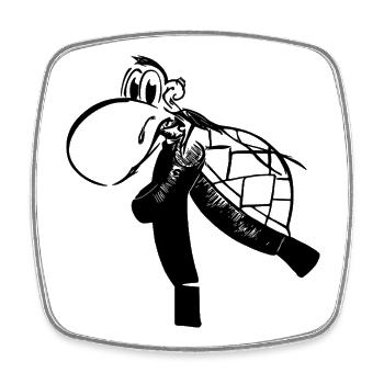 Caution Turtle - Square fridge magnet - white - Front