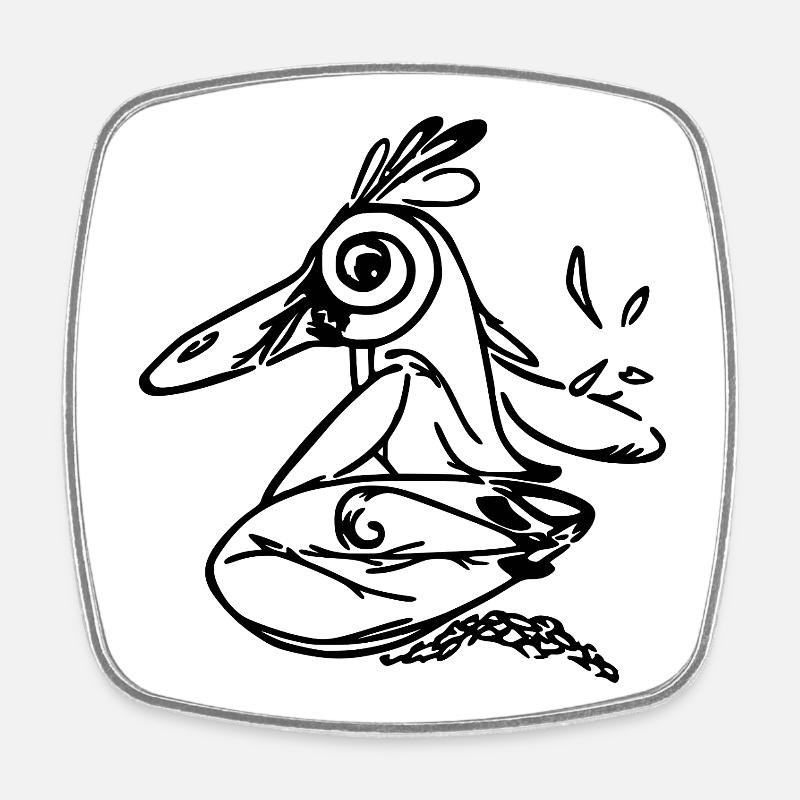 Surfing Penguin - Magnet carré - blanc