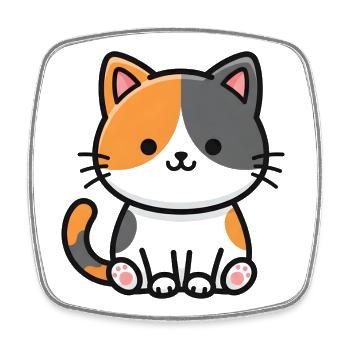 Two-Tone Cat Duo Charm - Square fridge magnet - white - Front