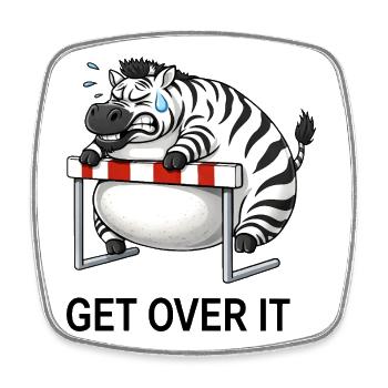 Süßes Cartoon Zebra lustig Hürdenlaufen get over  - Viereckiger Kühlschrankmagnet - Weiß - Vorne