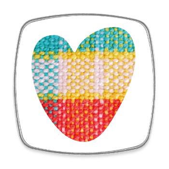 Heart Fabric Textile Love Love Pattern Valentine's Day - Square fridge magnet - white - Front