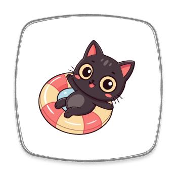 Cat Buoy Kawaii Marine - Square fridge magnet - white - Front