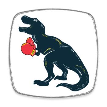 Dino Boxer Rex - Square fridge magnet - white - Front