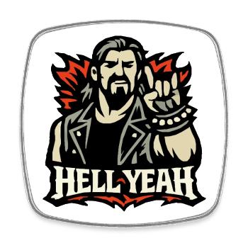 Hell Yeah Metal Zeichen Motiv - Magnet carré - blanc - Devant