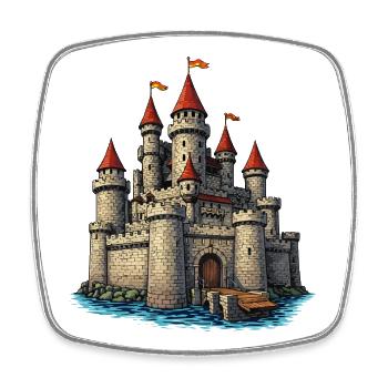 Wasserburg, à la lisière de la côte - Magnet carré - blanc - Devant