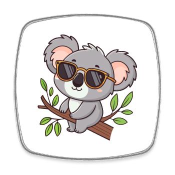 Koala chic glasses on temple - Square fridge magnet - white - Front