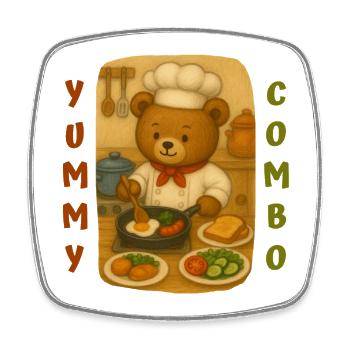Bear Cook - Viereckiger Kühlschrankmagnet - Weiß - Vorne