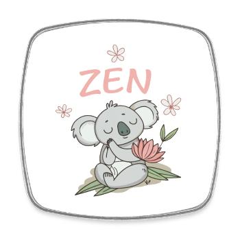 Koala Zen: Pastel Lotus Meditation - Square fridge magnet - white - Front