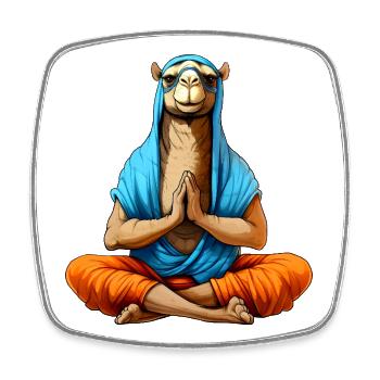 Yoga Camel - Square fridge magnet - white - Front