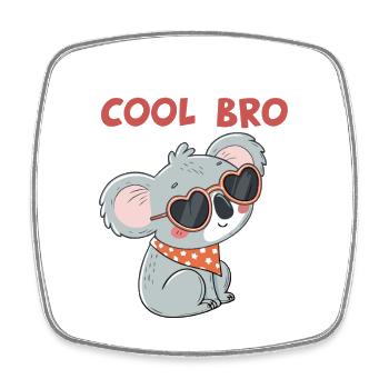 Koala Cool Heart Gläser - Viereckiger Kühlschrankmagnet - Weiß - Vorne