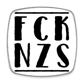 Fck Nzs - Viereckiger Kühlschrankmagnet - Weiß - Vorne