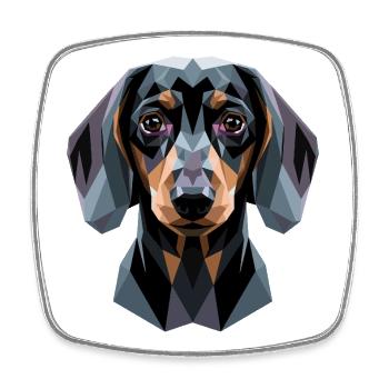 Dackel Dachshund Zwergdackel Dackelclub Teckel - Viereckiger Kühlschrankmagnet - Weiß - Vorne