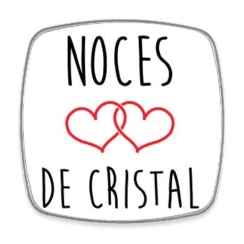Crystal Wedding 15 Years of Marriage - Square fridge magnet - white - Front