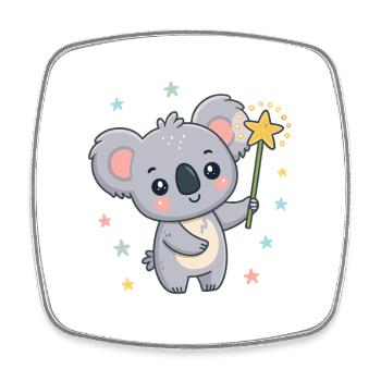 Koala Magician Pastel Stars - Square fridge magnet - white - Front