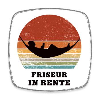 Rente Friseur Rentner Pension Ruhestand Frisör - Viereckiger Kühlschrankmagnet - Weiß - Vorne