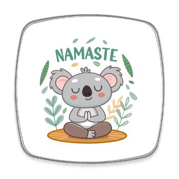Koala Zen Namaste - Viereckiger Kühlschrankmagnet - Weiß - Vorne