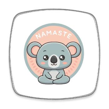 Koala Namaste pastel zen - Magnet carré - blanc - Devant