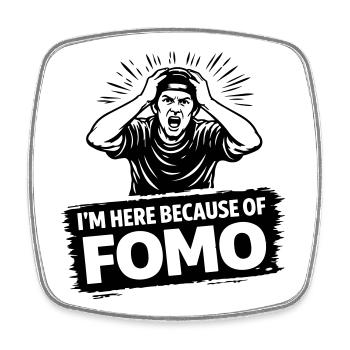 fear_of_fomo - Viereckiger Kühlschrankmagnet - Weiß - Vorne