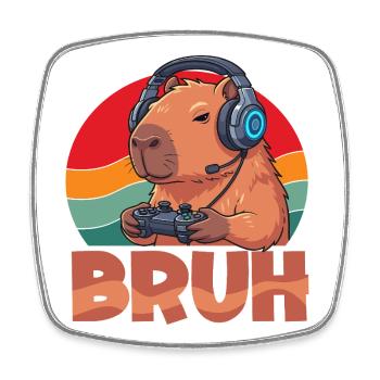 Capybaras Retro Bruh Gaming Mignons - Magnet carré - blanc - Devant