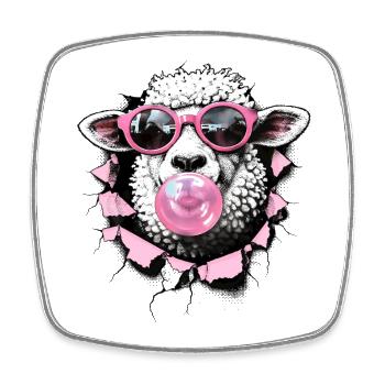 Cool Sheep – Summer Halftone Digital Art - Square fridge magnet - white - Front