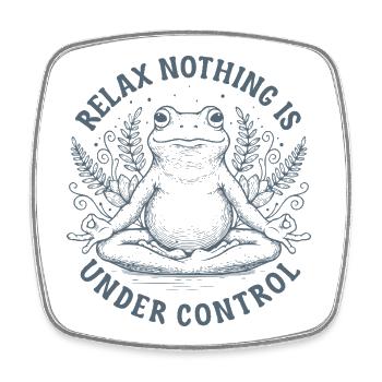 Funny Yoga Mindfulness Meditating Frog - Square fridge magnet - white - Front