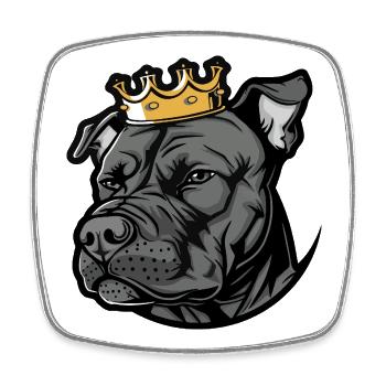 Staffordshire Bull Terrier Hund Krone - Viereckiger Kühlschrankmagnet - Weiß - Vorne