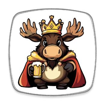 Moose Beer King - Square fridge magnet - white - Front