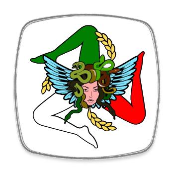 Sizilien Trinacria - Viereckiger Kühlschrankmagnet - Weiß - Vorne